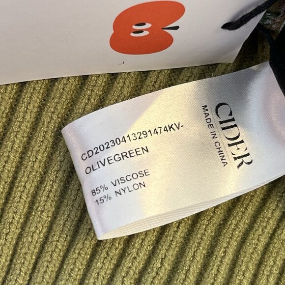 Cider XL Knit Floral Crop Tank Top Olive Green Bees Flower Garden Cottagecore - Picture 10 of 11